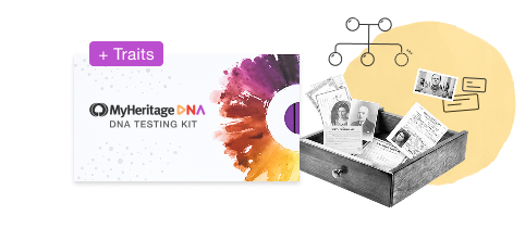MyHeritage DNA + Geneettiset ominaispiirteet + 30 päivän ilmainen kokeilujakso Complete-sopimuksesta